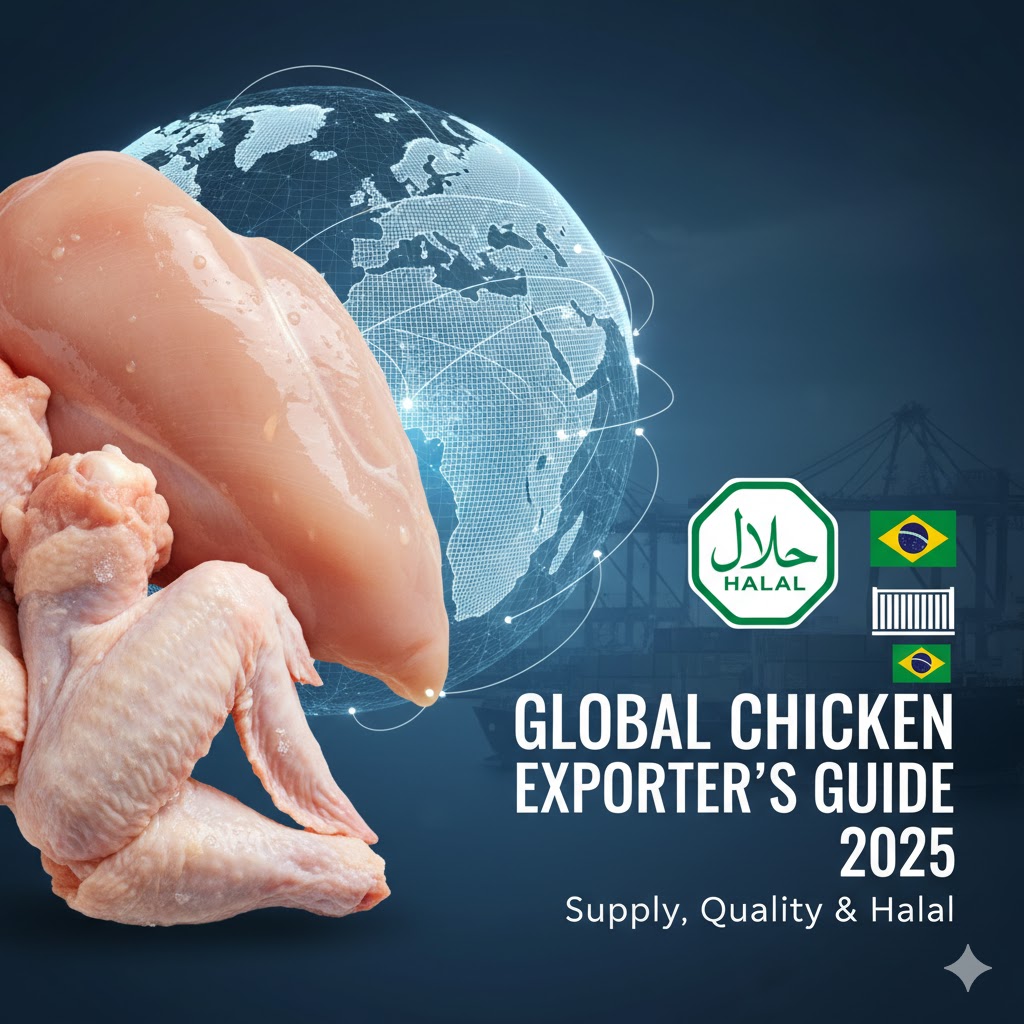 Global chicken exporter network map showing international trade routes