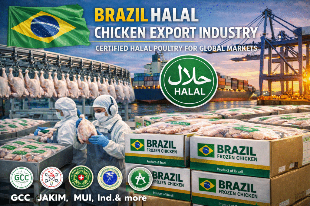Halal certified frozen chicken exporter from Brazil for global markets