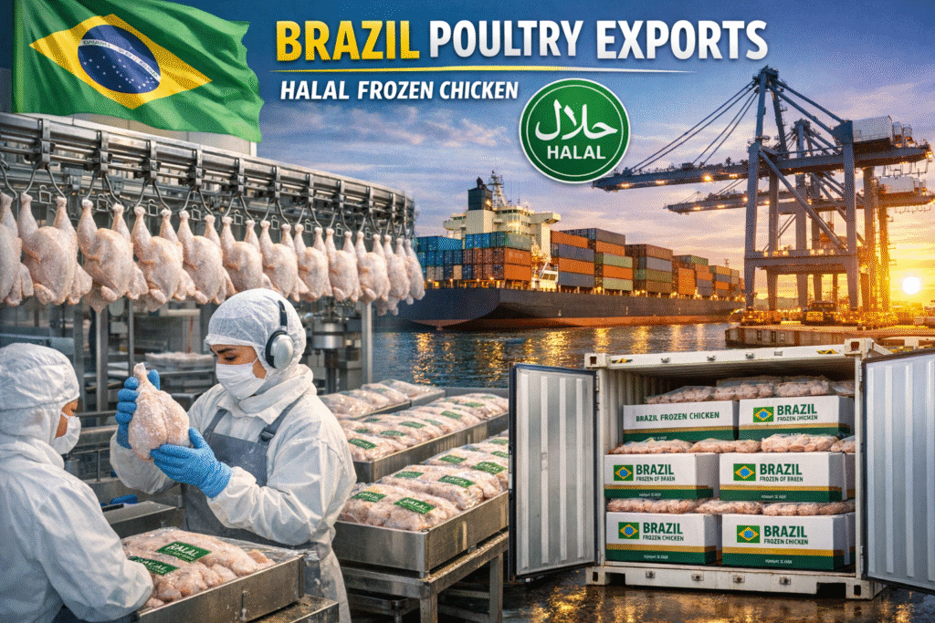 Brazil poultry industry production and halal processing facility